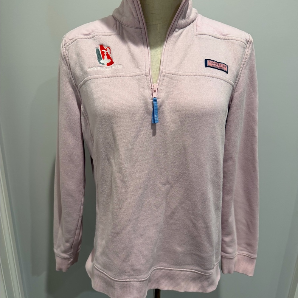 Vineyard Vines Girl’s Pink Quarter Zip – America’s Cup Edition – Size M 8-10